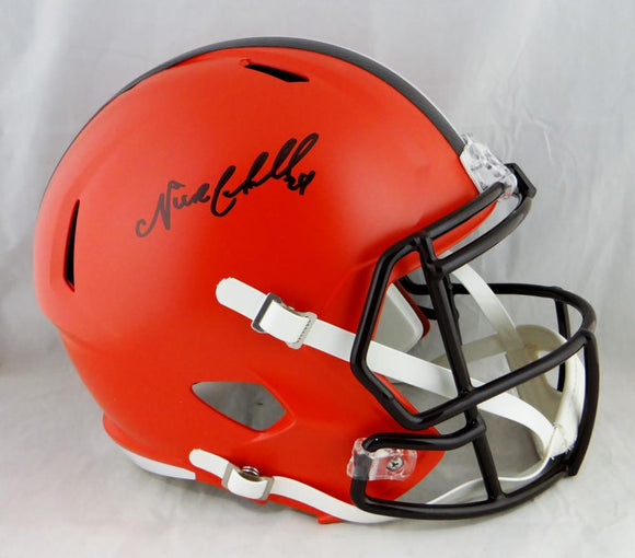 Nick Chubb Autographed Cleveland Browns F/S Speed Helmet- JSA W Auth *Black Image 1