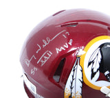 Mark Rypien & Doug Williams Autographed WFT Speed Mini Helmet w/SB MVP-Beckett W Hologram *Silver Image 4