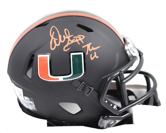 Warren Sapp Autographed Miami Hurricanes Speed Mini Helmet w/ The U - Beckett W Hologram *Orange Image 1