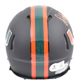 Warren Sapp Autographed Miami Hurricanes Speed Mini Helmet w/ The U - Beckett W Hologram *Orange Image 3