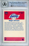 1986-87 Fleer Stickers #7 Magic Johnson Lakers BAS Autograph 10  Image 2