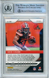 2018 Panini Prizm Red, White, & Blue #213 Nick Chubb RC Cleveland Browns BAS Autograph 10  Image 2