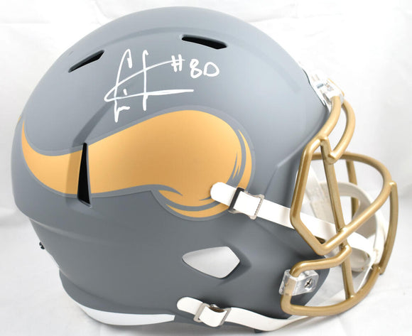 Cris Carter Autographed Minnesota Vikings F/S Slate Speed Helmet-Beckett W Hologram *White Image 1