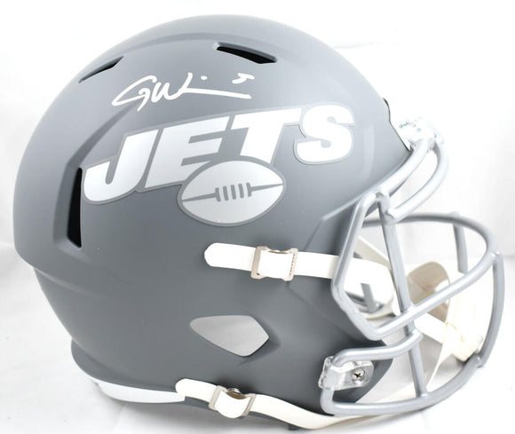 Garrett Wilson Autographed New York Jets F/S Slate Speed Helmet- Fanatics *White Image 1