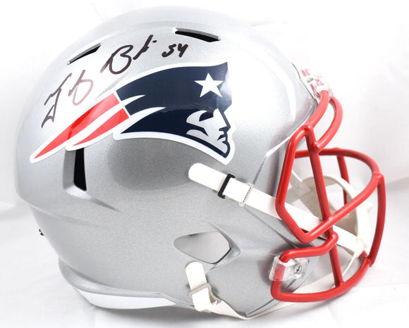 Tedy Bruschi Autographed New England Patriots F/S Speed Helmet - Beckett W Hologram *Black Image 1