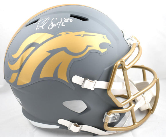 Rod Smith Autographed Denver Broncos F/S Slate Speed Helmet - Beckett W Hologram *White Image 1