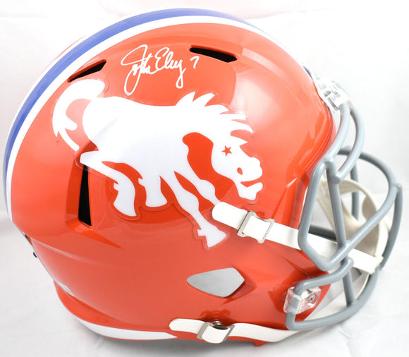 John Elway Autographed Denver Broncos F/S 1966 Speed Helmet - Beckett W Hologram *White Image 1