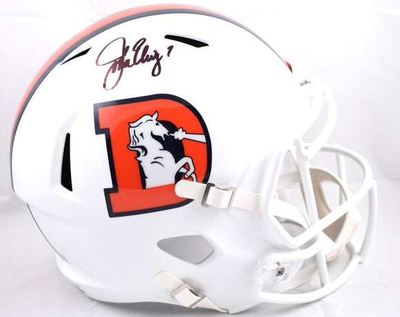 John Elway Autographed Denver Broncos F/S Alt 2023 Speed Helmet - Beckett W Hologram *Black Image 1