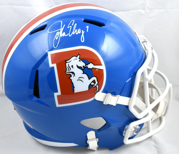 John Elway Autographed Denver Broncos F/S 75-96 Speed Helmet-Beckett W Hologram *White Image 1