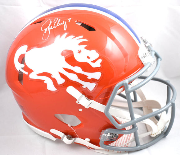 John Elway Autographed Denver Broncos F/S 1966 Speed Authentic Helmet-Beckett W Hologram *Black Image 1