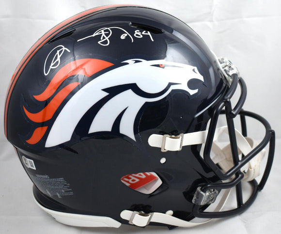 Shannon Sharpe Autographed Denver Broncos F/S Speed Authentic Helmet- Beckett W Hologram *White Image 1