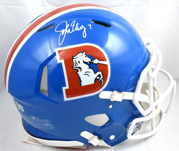 John Elway Autographed Denver Broncos F/S 75-96 Speed Authentic Helmet- Beckett W Hologram *White Image 1