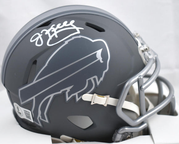 Jim Kelly Autographed Buffalo Bills Slate Speed Mini Helmet-Beckett W Hologram *White Image 1