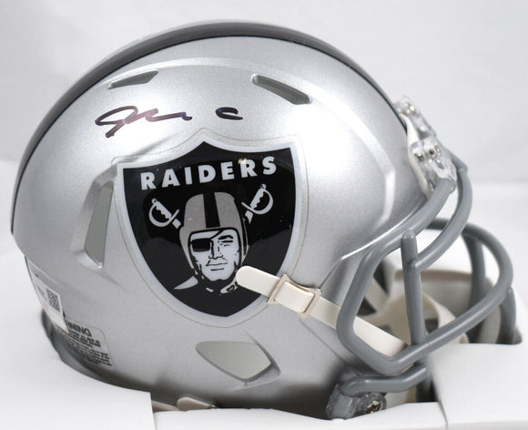 Maxx Crosby Autographed Las Vegas Raiders Speed Mini Helmet - Fanatics *Black Image 1