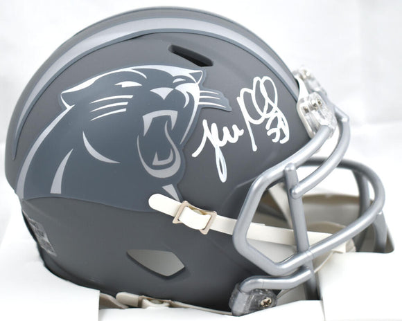 Luke Kuechly Autographed Carolina Panthers Slate Speed Mini Helmet - Beckett W Hologram *White Image 1