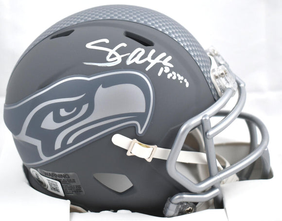 Shaun Alexander Autographed Seattle Seahawks Slate Mini Helmet-Beckett W Hologram *White Image 1