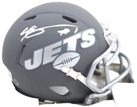 Ahmad Sauce Gardner Autographed New York Jets Slate Mini Helmet-Beckett W Hologram *White Image 1