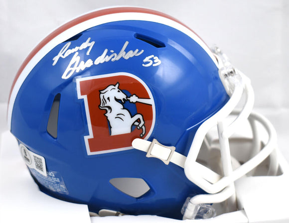 Randy Gradishar Autographed Denver Broncos 75-96 Speed Mini Helmet- Beckett W Hologram *Silver Image 1