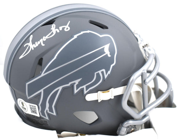 Thurman Thomas Autographed Buffalo Bills Slate Speed Mini Helmet- Beckett W Hologram *White Image 1