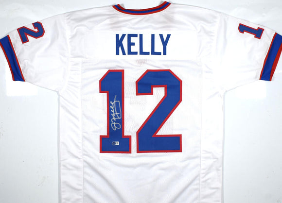 Jim Kelly Autographed White Pro Style Jersey-Beckett W Hologram *Silver *1 Image 1
