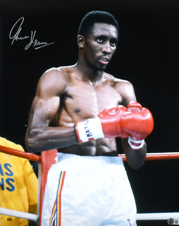 Tommy Hearns Autographed 16X20 In Ring Photo- Beckett W Hologram *Silver Image 1