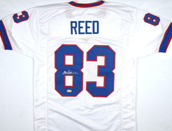 Andre Reed Autographed White Pro Style Jersey - Beckett W Hologram *Silver Image 1