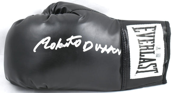 Roberto Duran Autographed Black Everlast Boxing Glove *Left - Beckett W Hologram *Silver Image 1