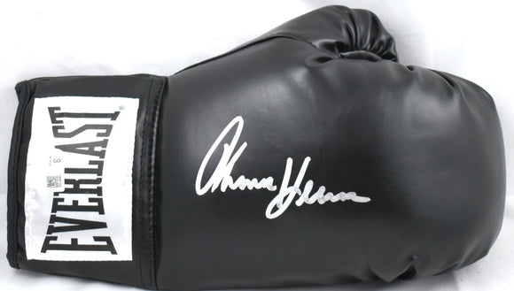 Tommy Hearns Autographed Black Everlast Boxing Glove *Right - Beckett W Hologram *Silver Image 1