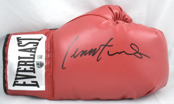Lennox Lewis Autographed Red Everlast Boxing Glove *Right - Beckett W Hologram *Black Image 1