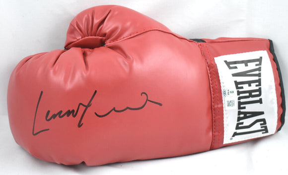 Lennox Lewis Autographed Red Everlast Boxing Glove *Left - Beckett W Hologram *Black Image 1