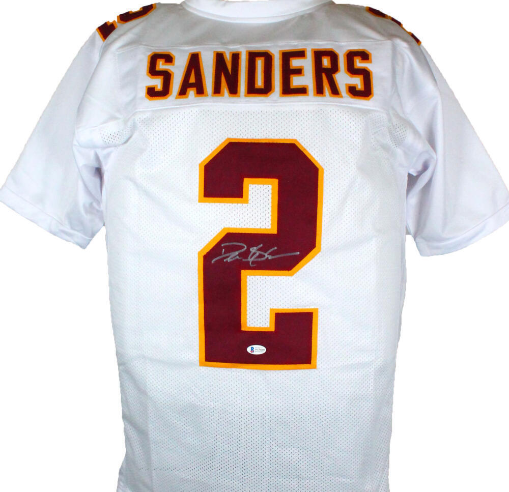 Deion Sanders Autographed White College Style Jersey Beckett W