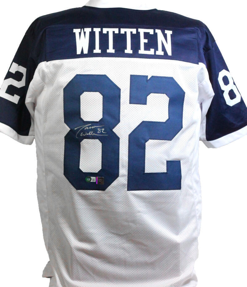 Jason Witten Autographed White Blue Pro Style Jersey Beckett W Hologram Silver