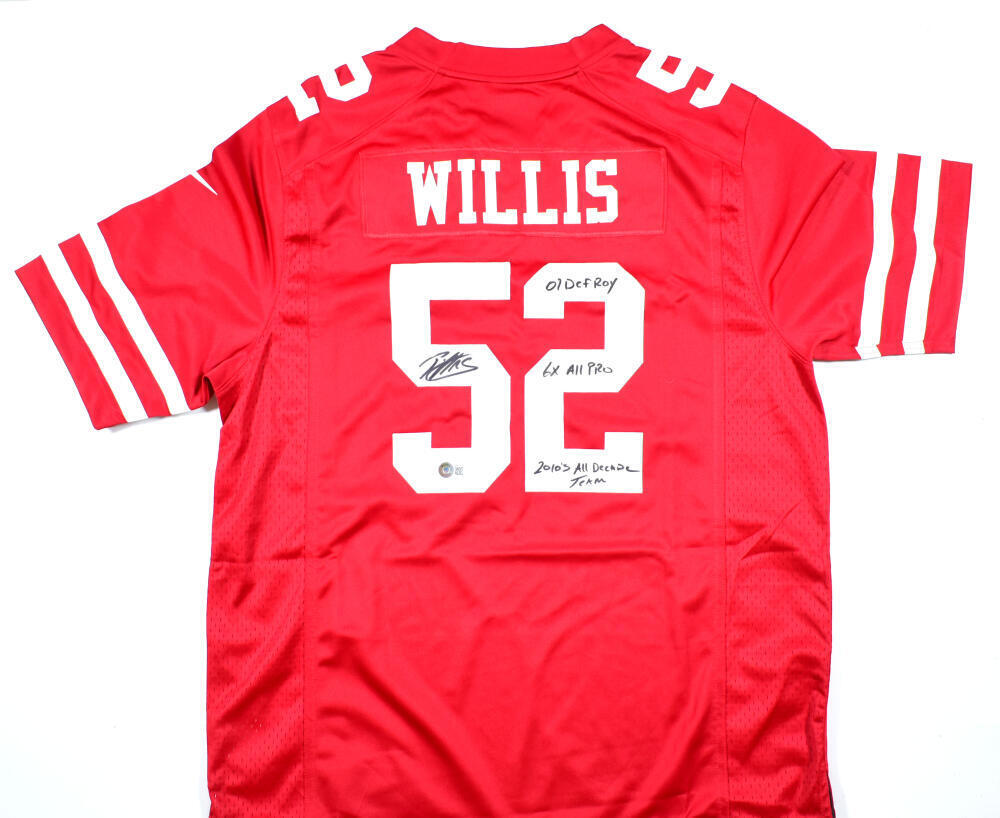 Patrick Willis Signed 49ers Nike Retired Player Jersey s Bleeding B The Jersey Source