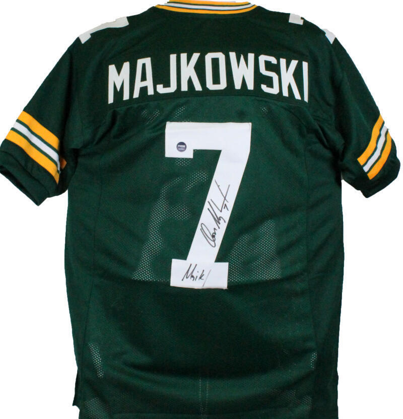 Don Majkowski Autographed/Signed Jersey Beckett good Sticker Green Bay Packers