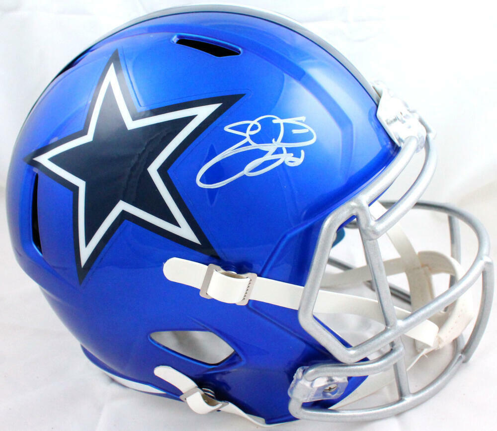 emmit smith autographed dallas cowboys helmet Emmitt Signed Speed Mini Football Black Ink (JSA) 563 yards Emmitt Smith Signed Dallas Cowboys