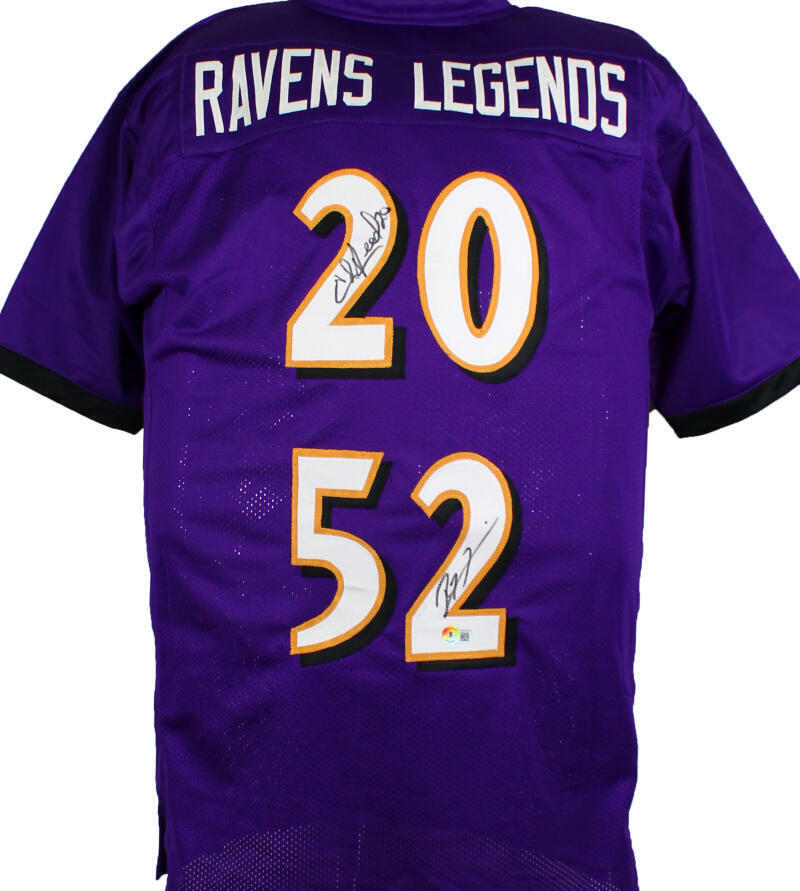 Ray Lewis Ed Reed Autographed Purple Pro Style Jersey-Beckett W