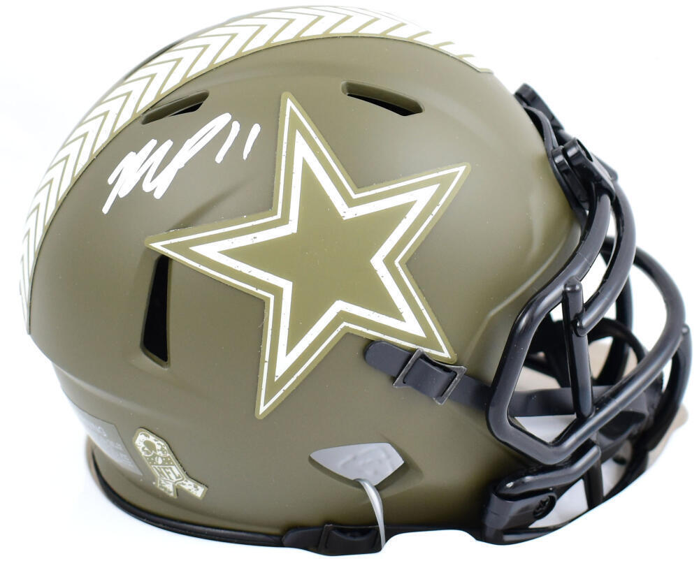 dallas cowboys mini football helmets Micah Parsons Dallas Cowboys Autographed Riddell 2022 Salute To Service Speed Mini Helmet
