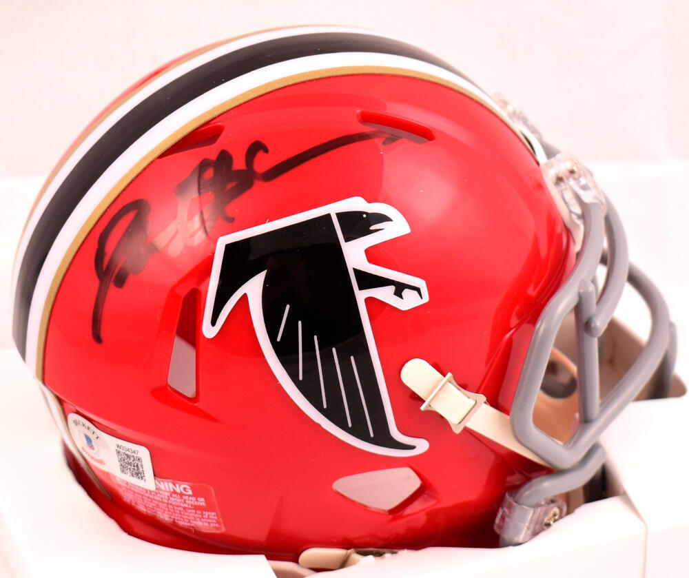 atlanta falcons motorcycle helmet Deion Sanders Autographed Atlanta Falcons Speed Mini Helmet -Beckett W –  The Jersey Source