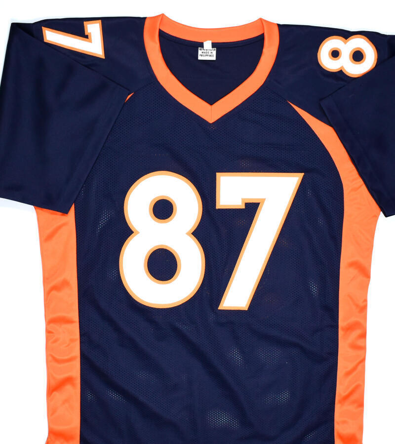 Ed McCaffrey Autographed Blue Pro Style Jersey - Beckett W