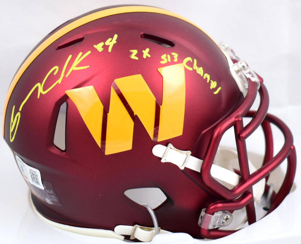 2 x small football helmet Gary Clark Signed Commanders Speed Mini Helmet w/2x SB Champs- Beckett –  The Jersey Source