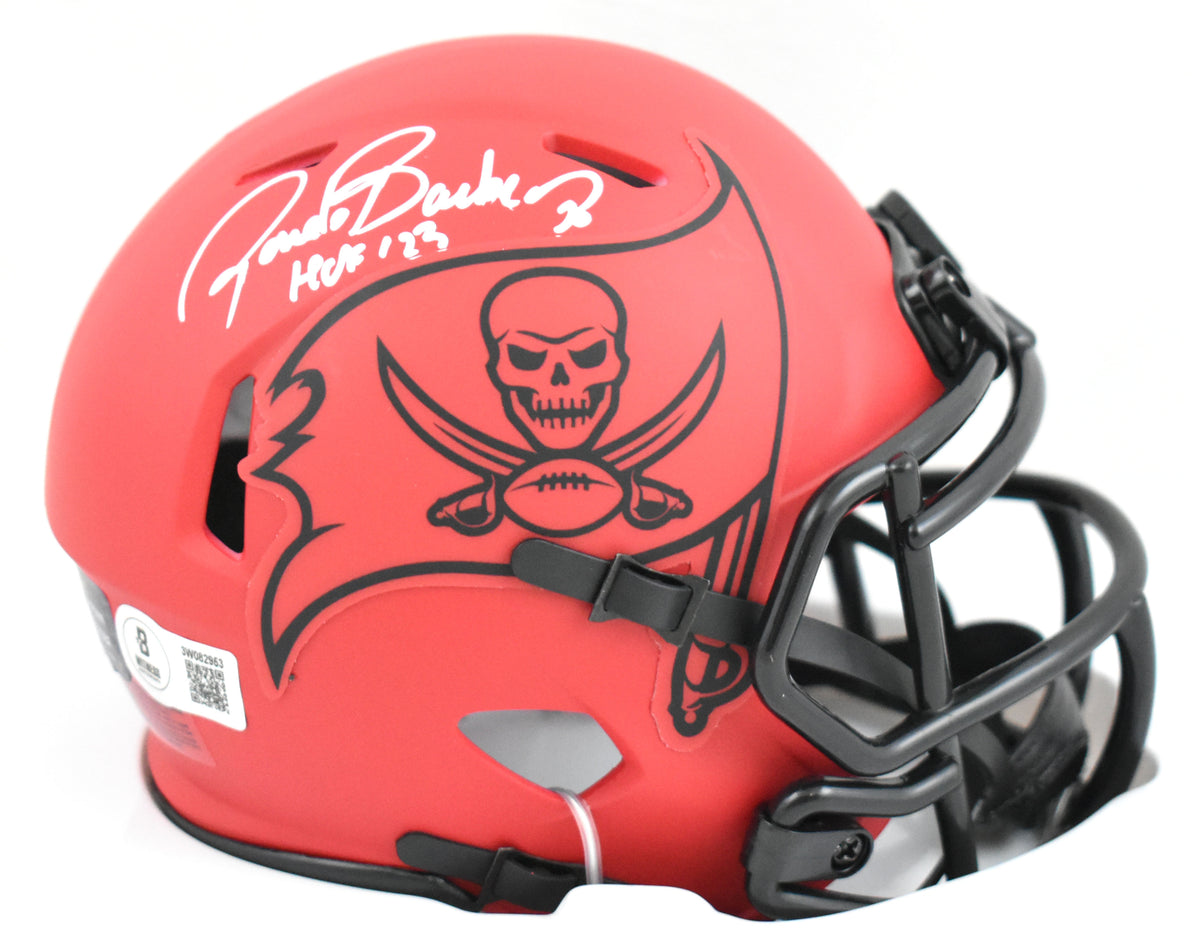 Ronde Barber Autographed Buccaneers Rave Speed Mini Helmet HOF