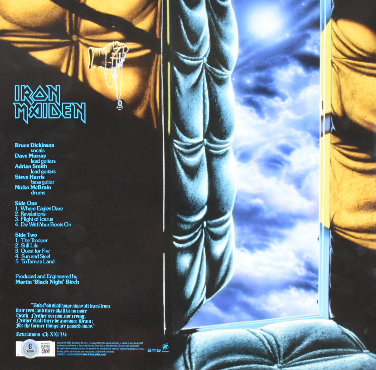 Bruce Dickinson Signed Iron Maiden Piece of Mind Vinyl - Beckett W