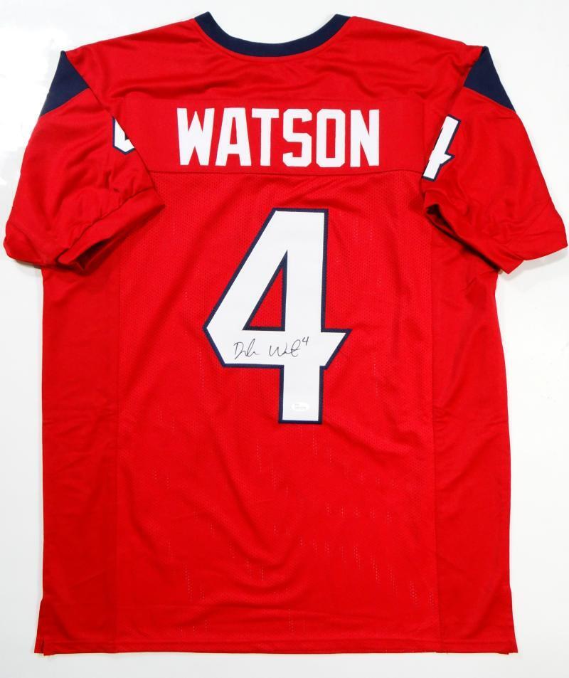 Deshaun Watson Autographed Red Pro Style Jersey- JSA W
