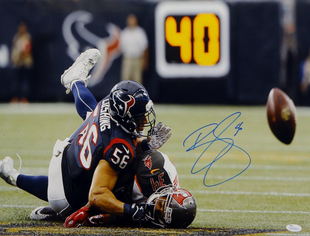 Brian Cushing Autographed Houston Texans 16x20 Bloody Face Photo- JSA W  Auth Silver at 's Sports Collectibles Store