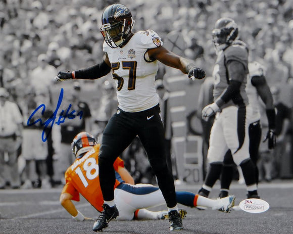 C. J. Mosley Autographed Ravens 8x10 Over Manning Photo- JSA W Authenticated