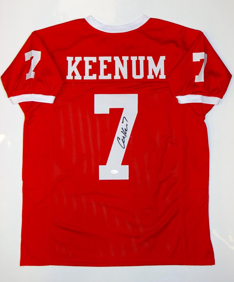 Case Keenum Autographed Red College Style Jersey- JSA W Authenticated – The  Jersey Source