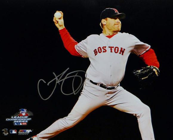 Curt Schilling Autographed Boston Red Sox 16x20 Horizontal Pitching Photo- JSA W Auth