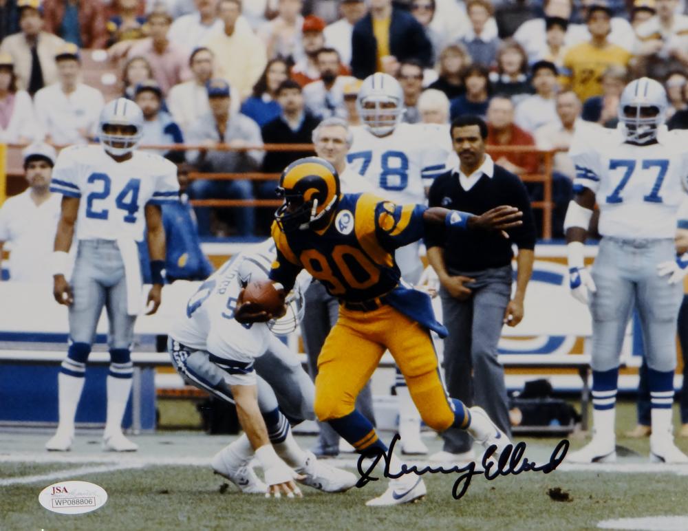 Henry Ellard Autographed 8x10 LA Rams Against Dallas Photo- JSA Witnes –  The Jersey Source