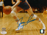 Jerry Lucas Autographed New York Knicks 8x10 Dribbling P.F. Photo- JSA W Auth