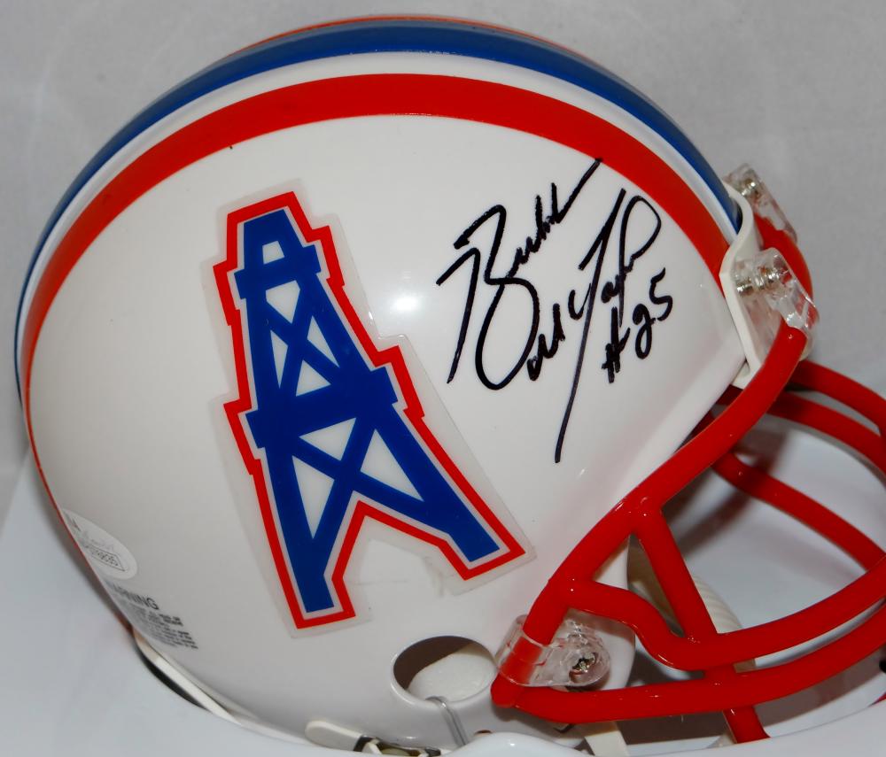 Bubba McDowell Autographed Houston Oilers Logo Football- JSA Witnessed Auth